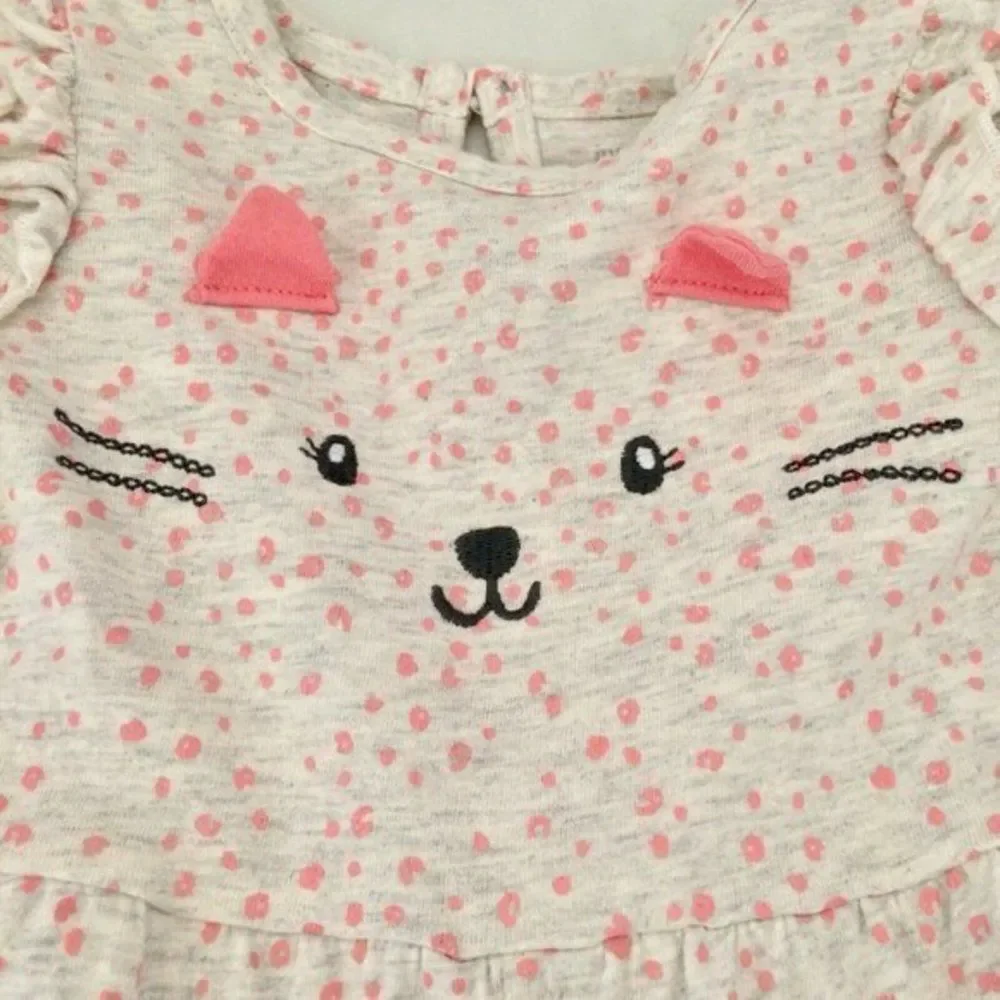 Carter Just One You kids One Piece Bodysuit Size 3 Months Kitty Pink Gray Girls